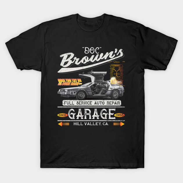 Doc Browns Garage T-Shirt by Alema Art